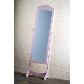 Jewellery Cabinet Cheval Mirror in Pink