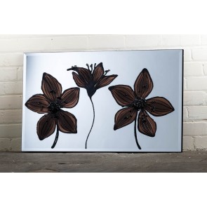 Liquid Art Range Brown Flower Mirror