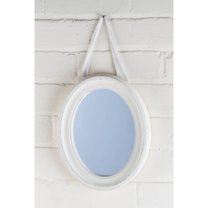 Petite Range White Oval Mirror